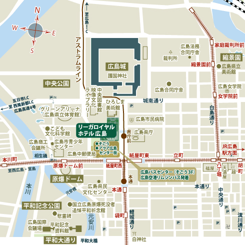 リーガロイヤルホテル広島 地図 アクセス 楽天トラベル