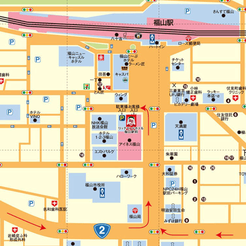 リッチモンドホテル福山駅前 地図 アクセス 楽天トラベル