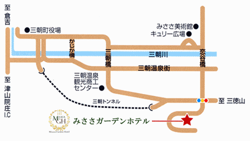 三朝温泉 みささガーデンホテル 地図 アクセス 楽天トラベル