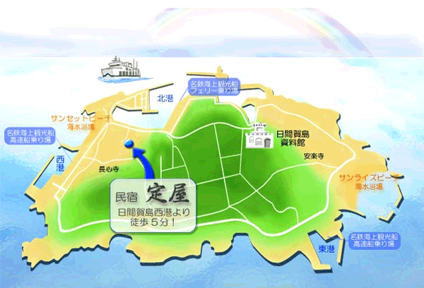 日間賀島 波香の宿 定屋 地図 アクセス 楽天トラベル