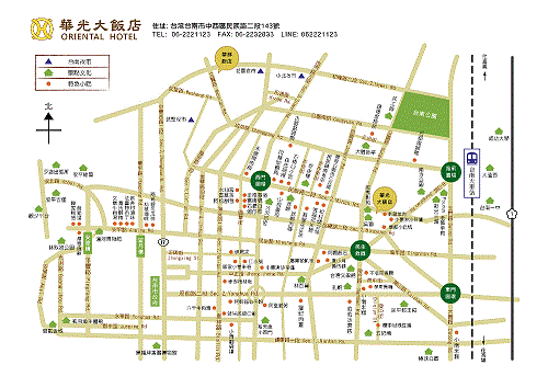 オリエンタル ホテル(台南華光大飯店)(ORIENTAL HOTEL) 地図・アクセス