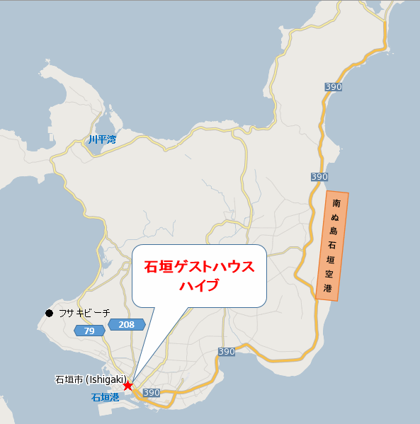 石垣ゲストハウスハイブ 石垣島 地図 アクセス 楽天トラベル