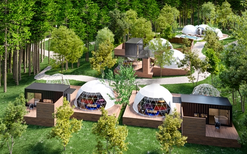 中津川グランピング「森の空」 施設全景