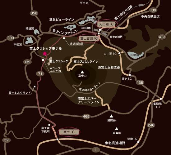 富士クラシックホテル 地図 アクセス 楽天トラベル