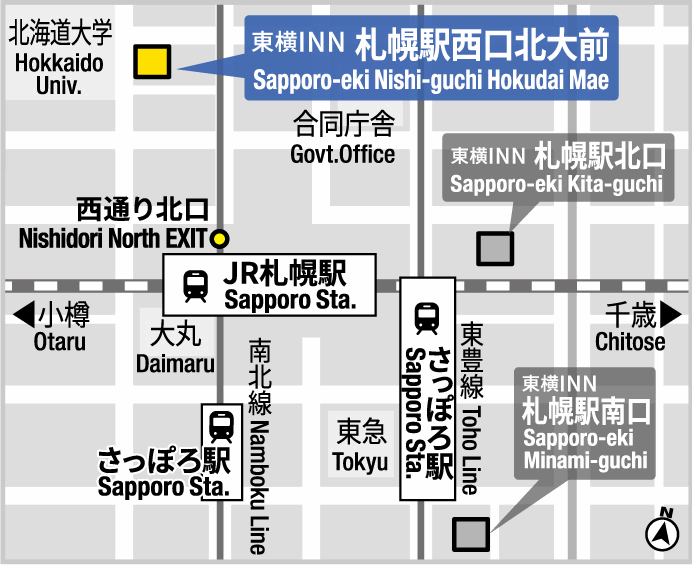 東横イン札幌駅西口北大前 地図 アクセス 楽天トラベル