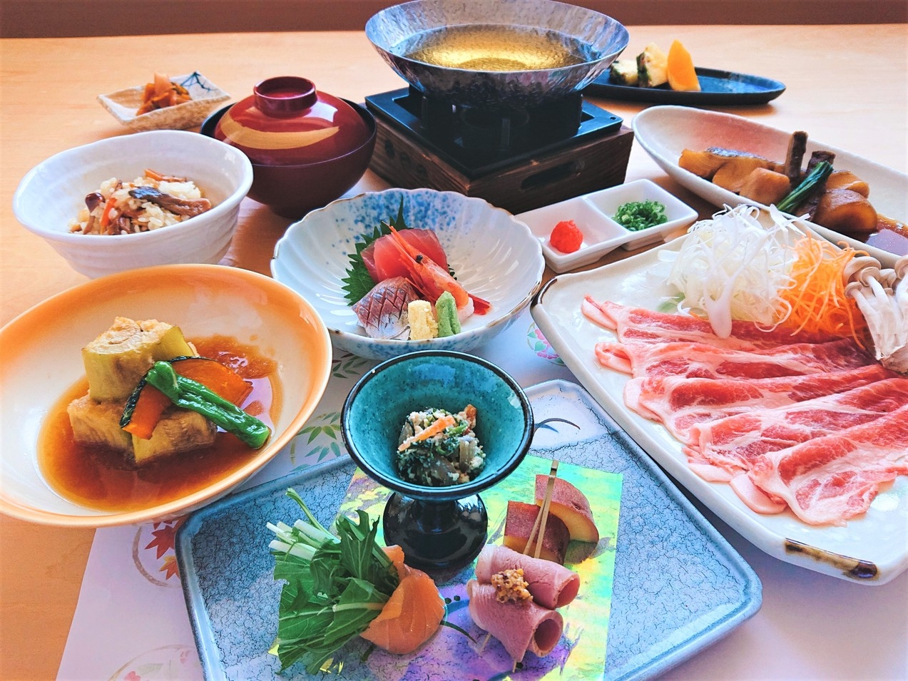 【国産豚しゃぶしゃぶ御膳】人気の２食付きプラン♪WIFI完備のシングルでビジネスにも！
