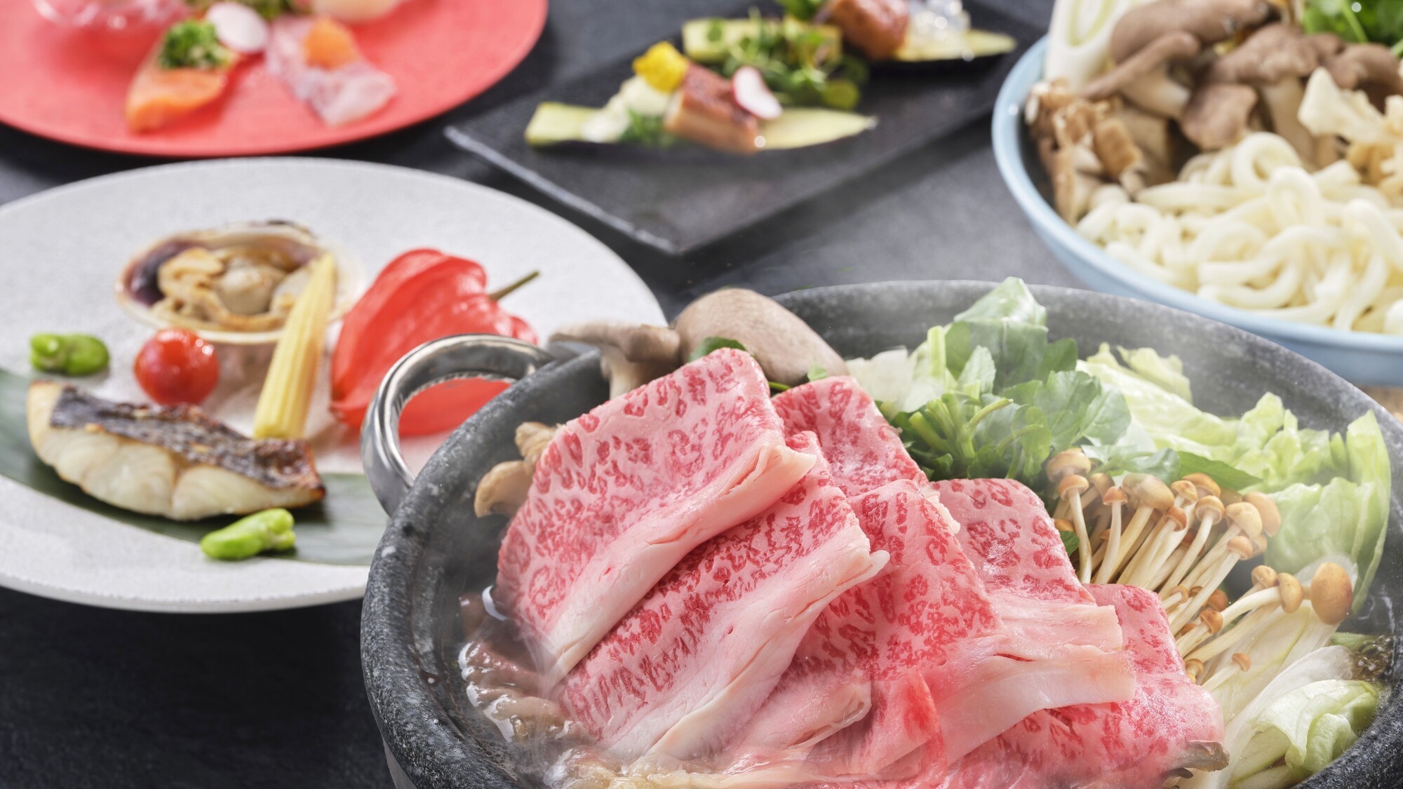 【土地の恵み会席】〜ホテルおすすめ！茨城ブランド「常陸牛」と新鮮なお造りで山海の幸を満喫〜