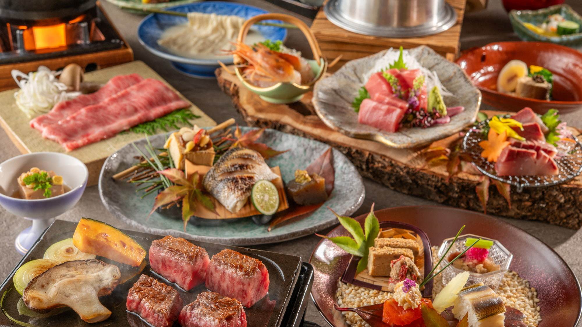 ＜早期割28＞【特別会席】A5ランクとちぎ和牛食べ比べと旬の食材の彩り会席