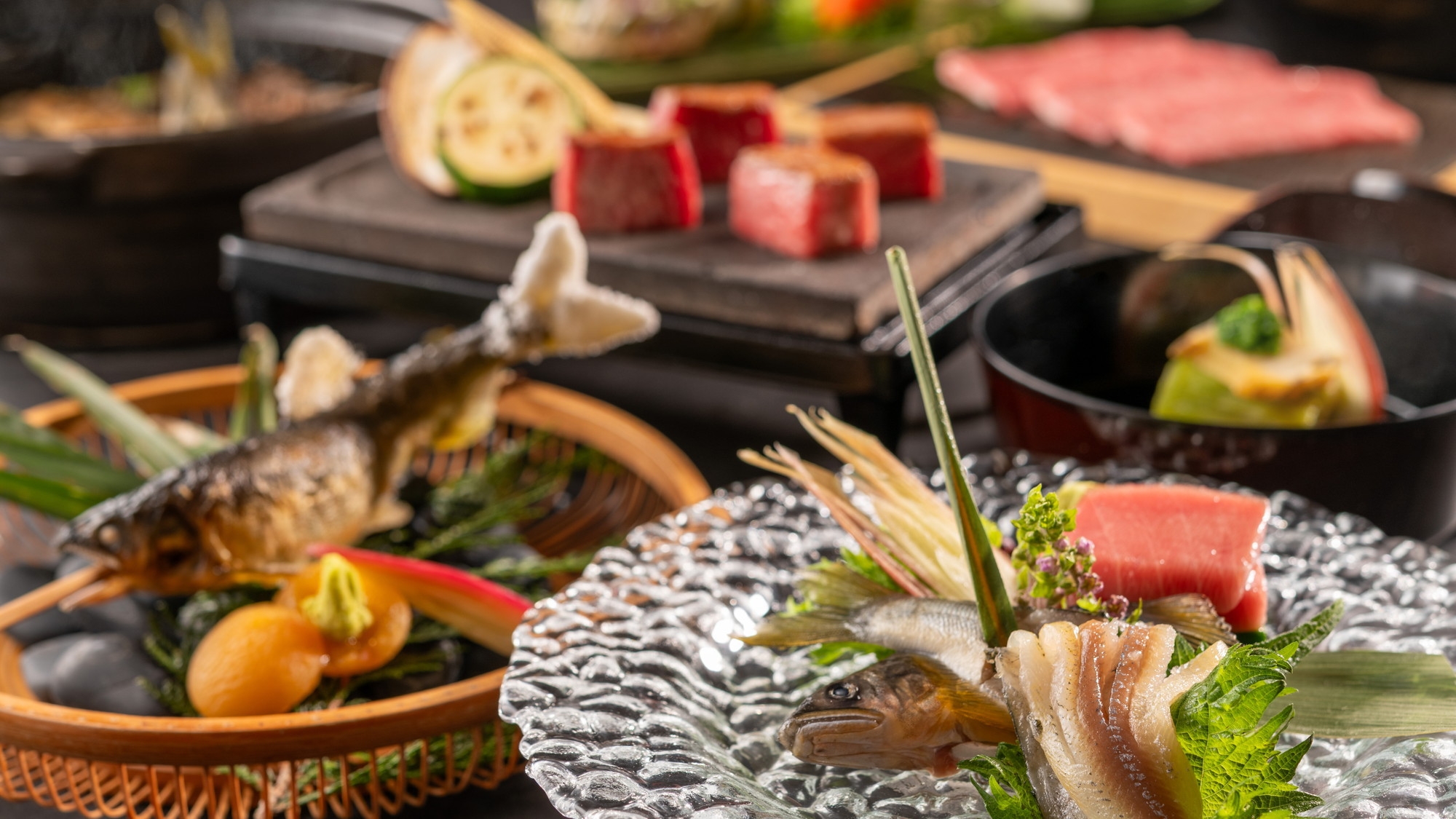 夏限定！手持ち花火プレゼント♪【特別会席】A5ランクとちぎ和牛食べ比べと厳選食材の贅沢会席プラン