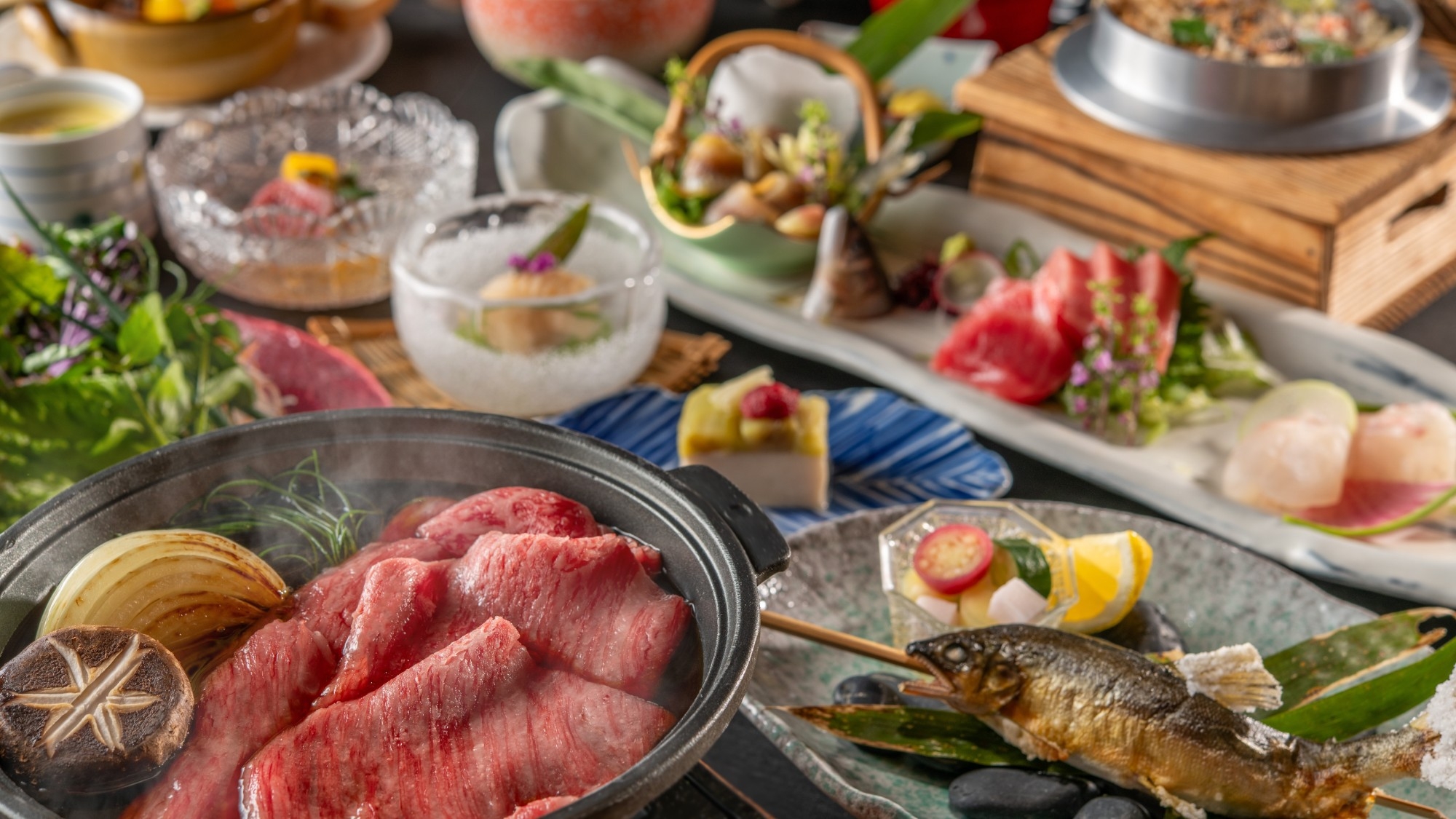 【楽天月末セール】★亀の井ホテル《土地の恵み会席》A5ランクとちぎ和牛や旬の食材を彩り仕上げた会席