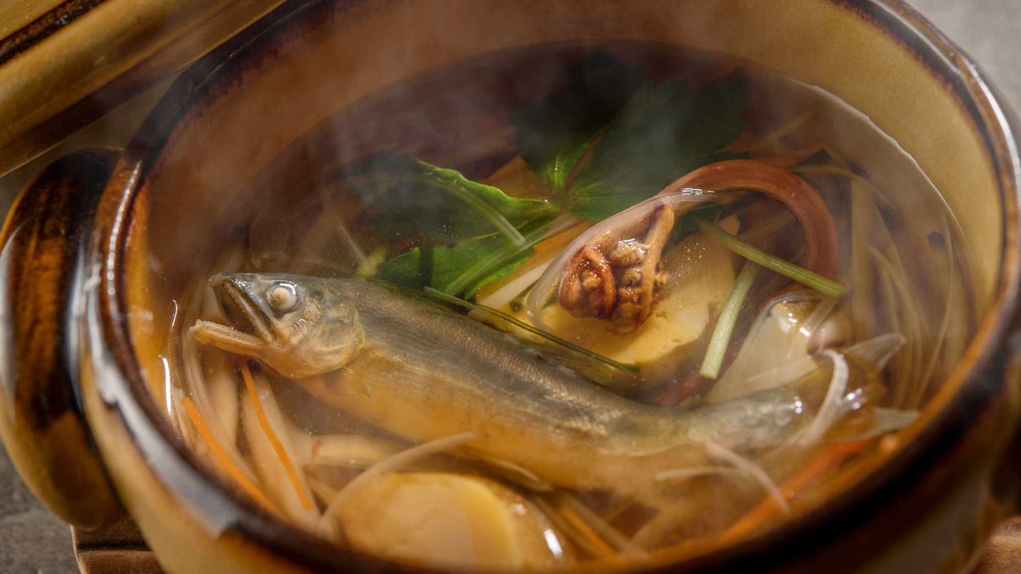 【極み会席】春(2026年3月～5月)小  鍋 ・喜連川産稚鮎 新じゃが 沢煮仕立て