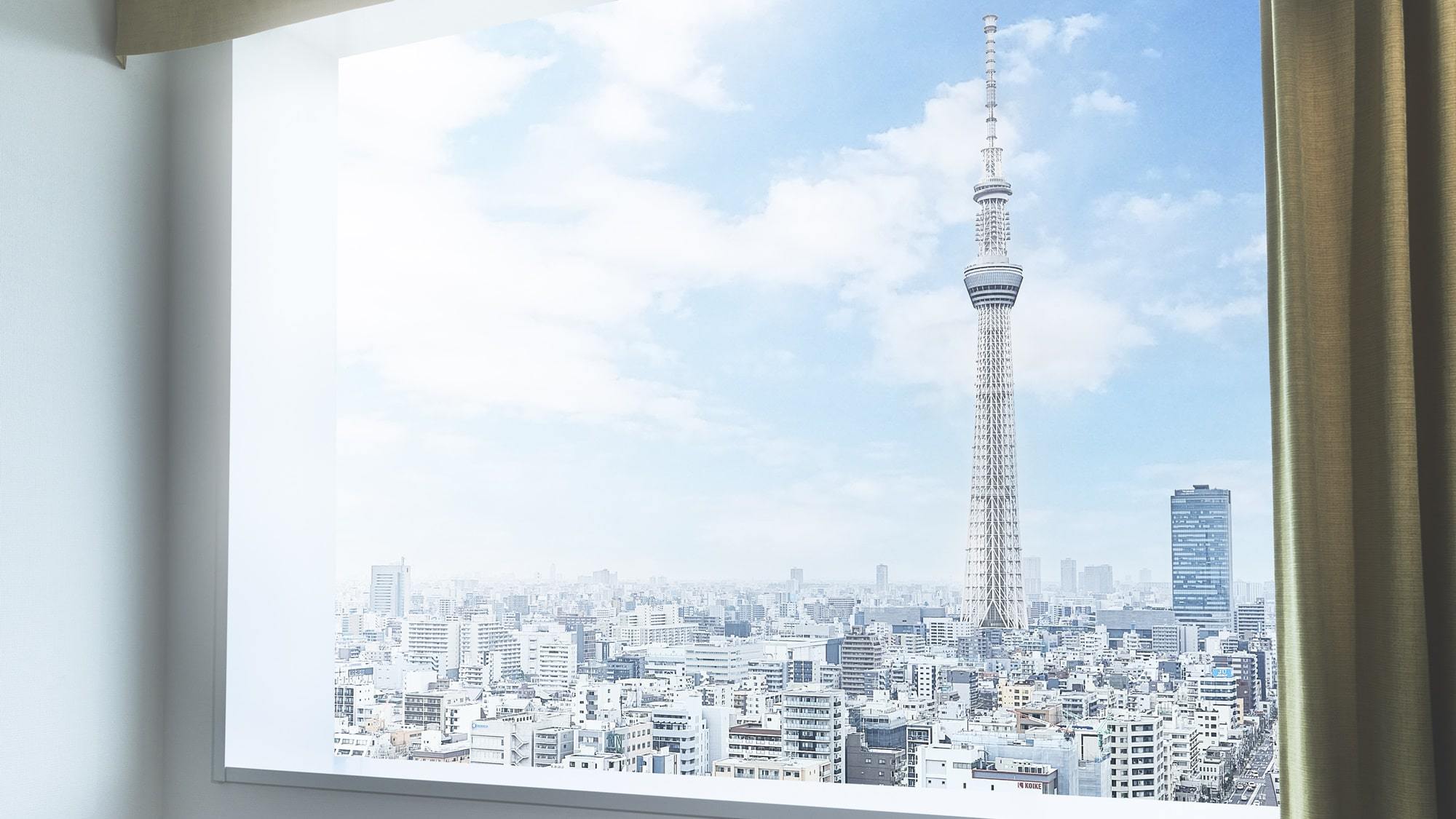 タワービュータイプのお部屋から眺める東京スカイツリー(R)