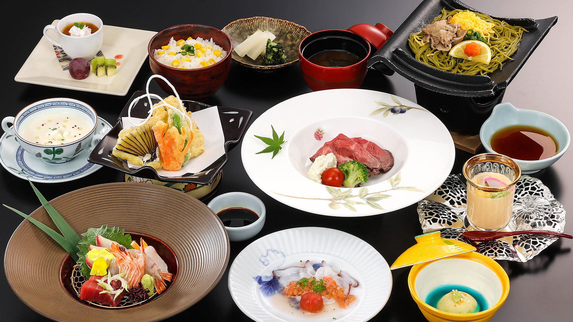 「恐竜の森アドベンチャーSORACO」入場券付き・夕食はお料理重視のプラチナ和洋会席＜薫＞