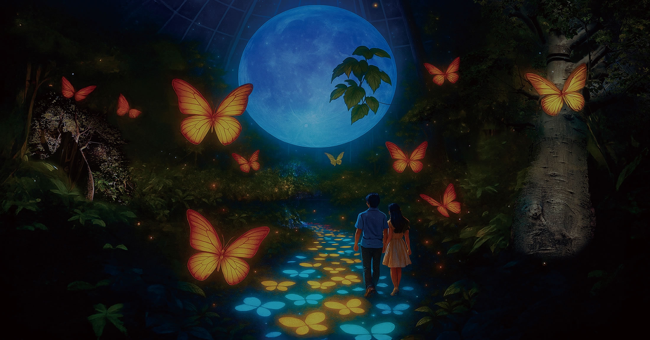 冬季限定ライトアップされる植物館「TOKIWAナイトミュージアム」送迎・朝食バイキング付き宿泊プラン