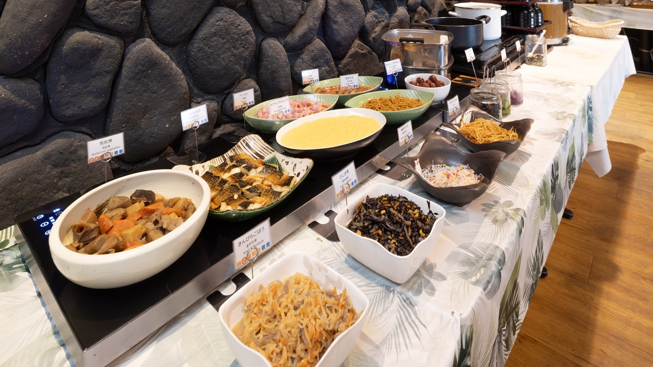 【朝食ビュッフェ付】◆約40種類の豊富なメニュー ◆和食中心のビュッフェ◆地産地消の食材を使用