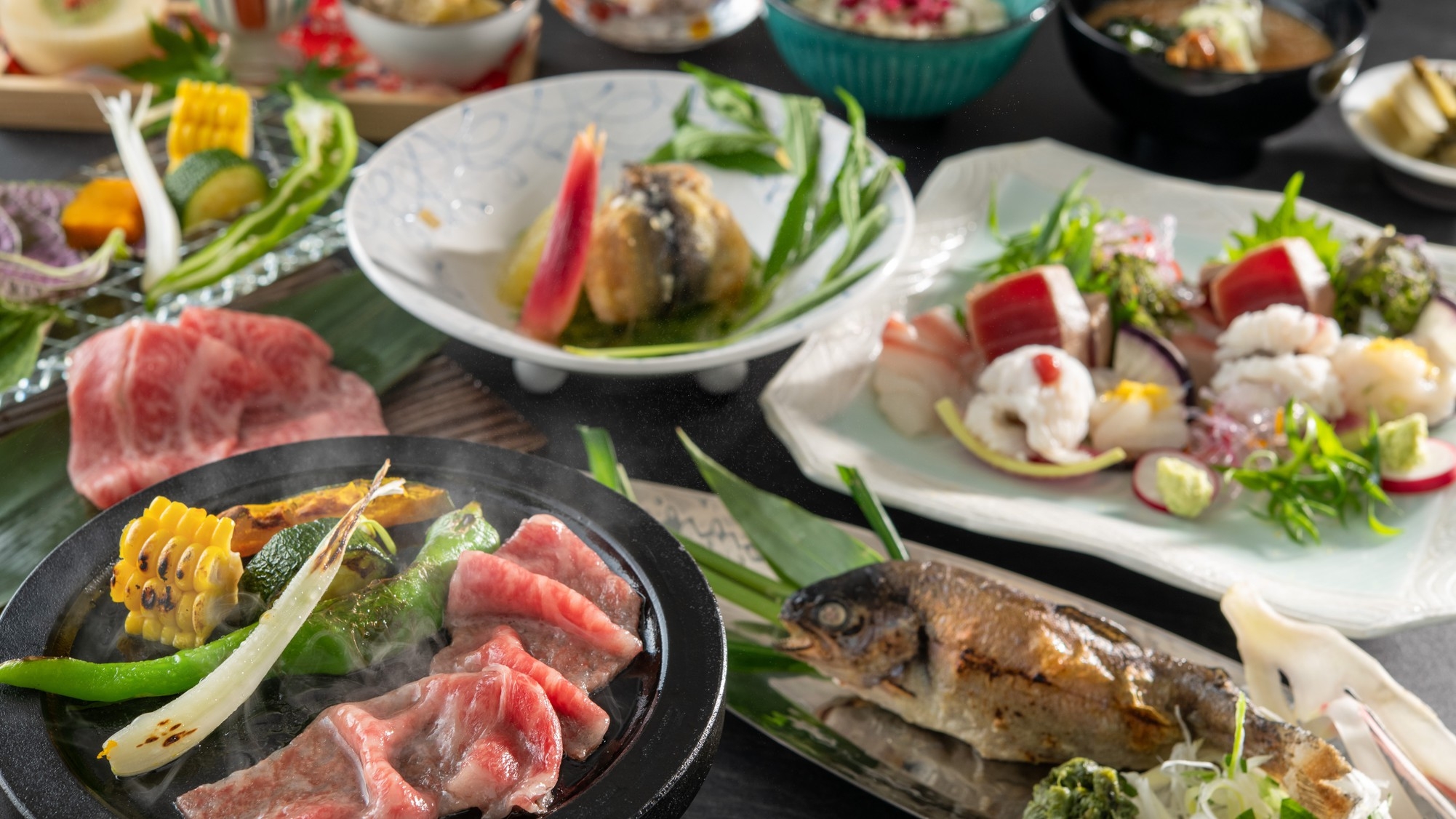 ＜早割28＞【土地の恵み会席】武州和牛の陶板焼きと旬の地元野菜で彩玉の味覚を味わう会席【さき楽】