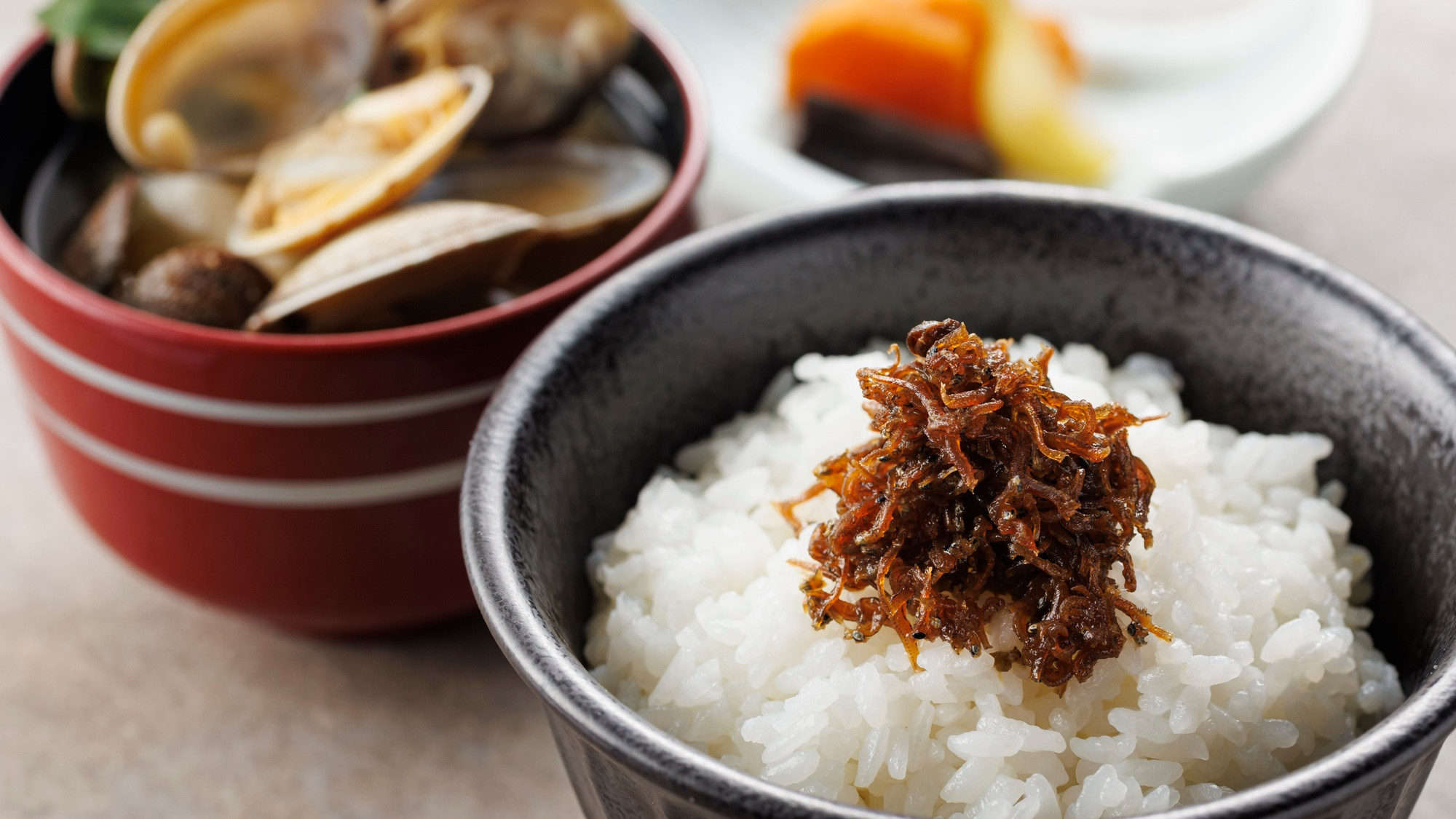 【季節の会席】春(2026年3月～5月)食事 静岡産コシヒカリ　ちりめん山椒煮