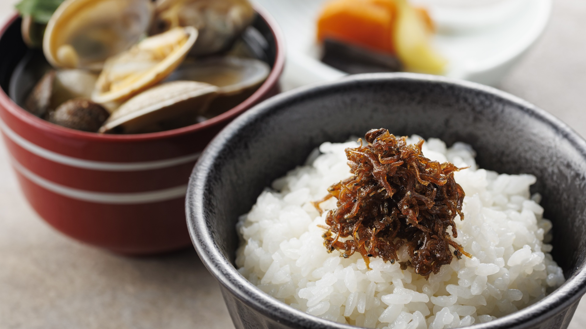 【季節の会席】秋(2026年9月～11月)食事　静岡産コシヒカリ　ちりめん山椒煮