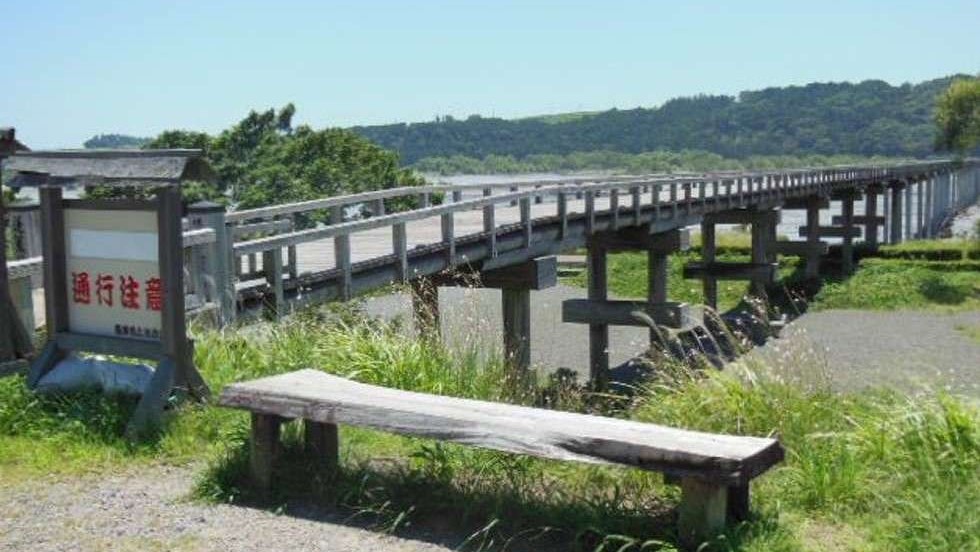 【蓬莱橋】世界最長897.4ｍの木造橋　当宿から約20km 車で約31分