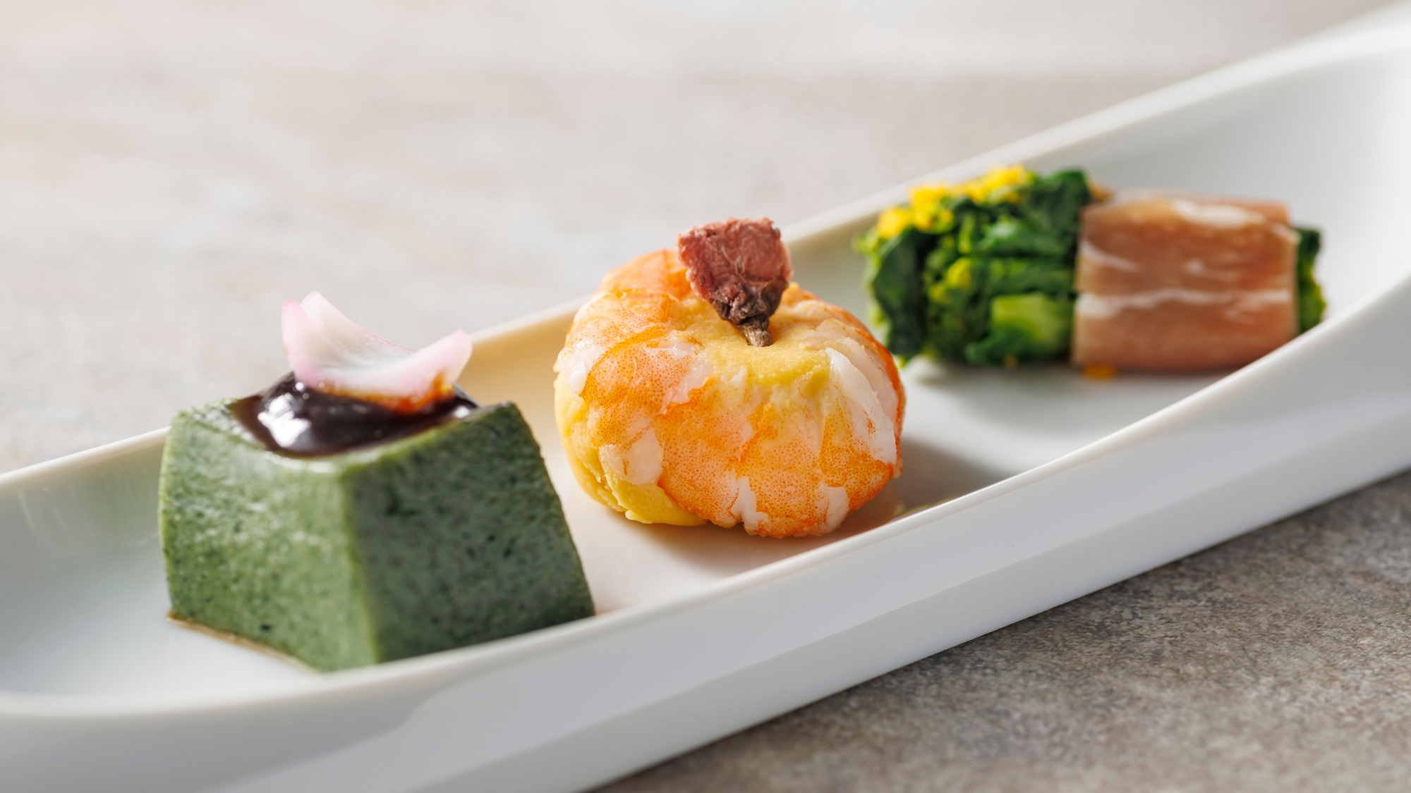 【季節の会席】春(2026年3月～5月)前菜 旬菜三種盛り