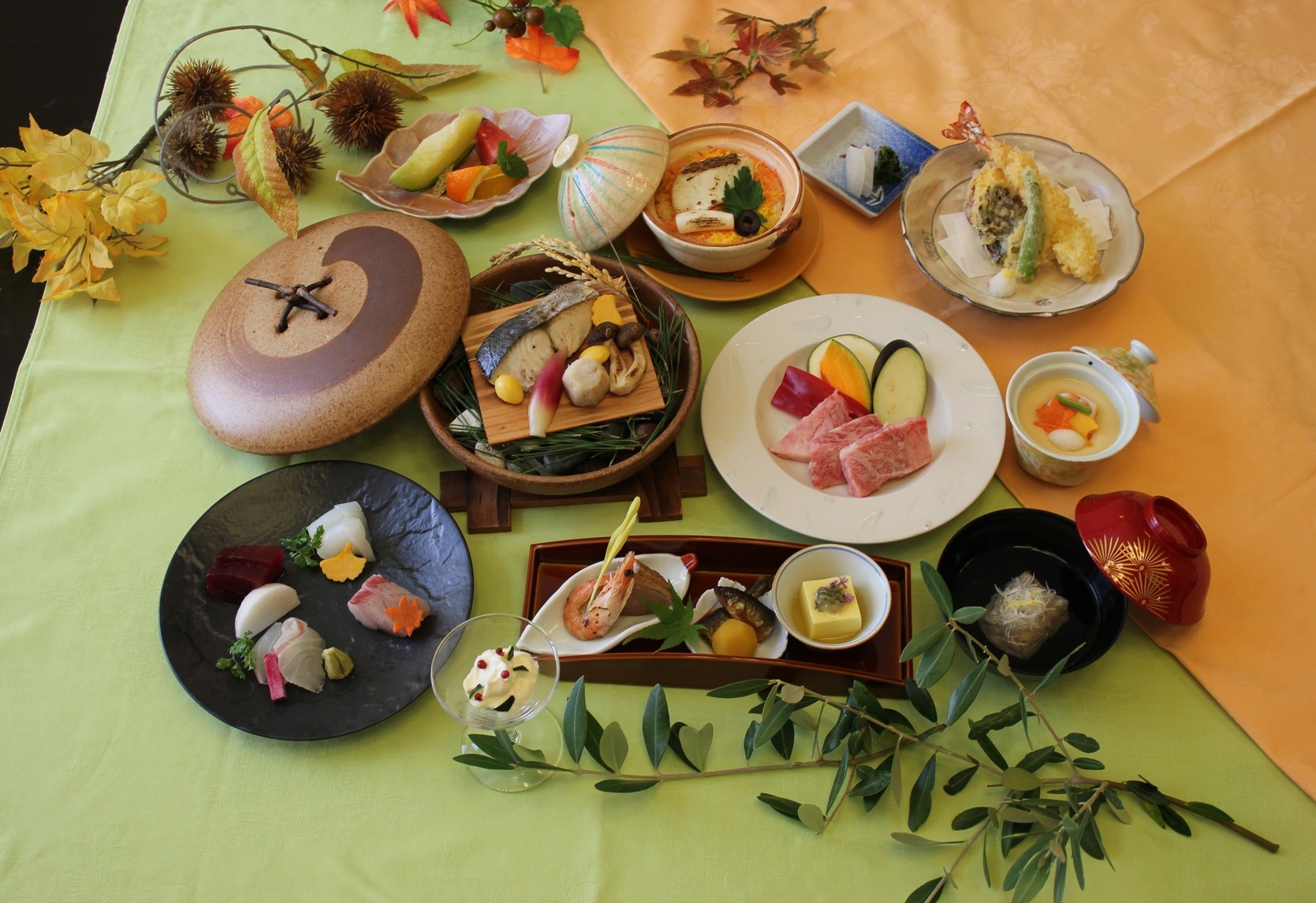 【オリーブ会席】「オリーブ牛の陶板焼」他☆1泊2食付プラン♪