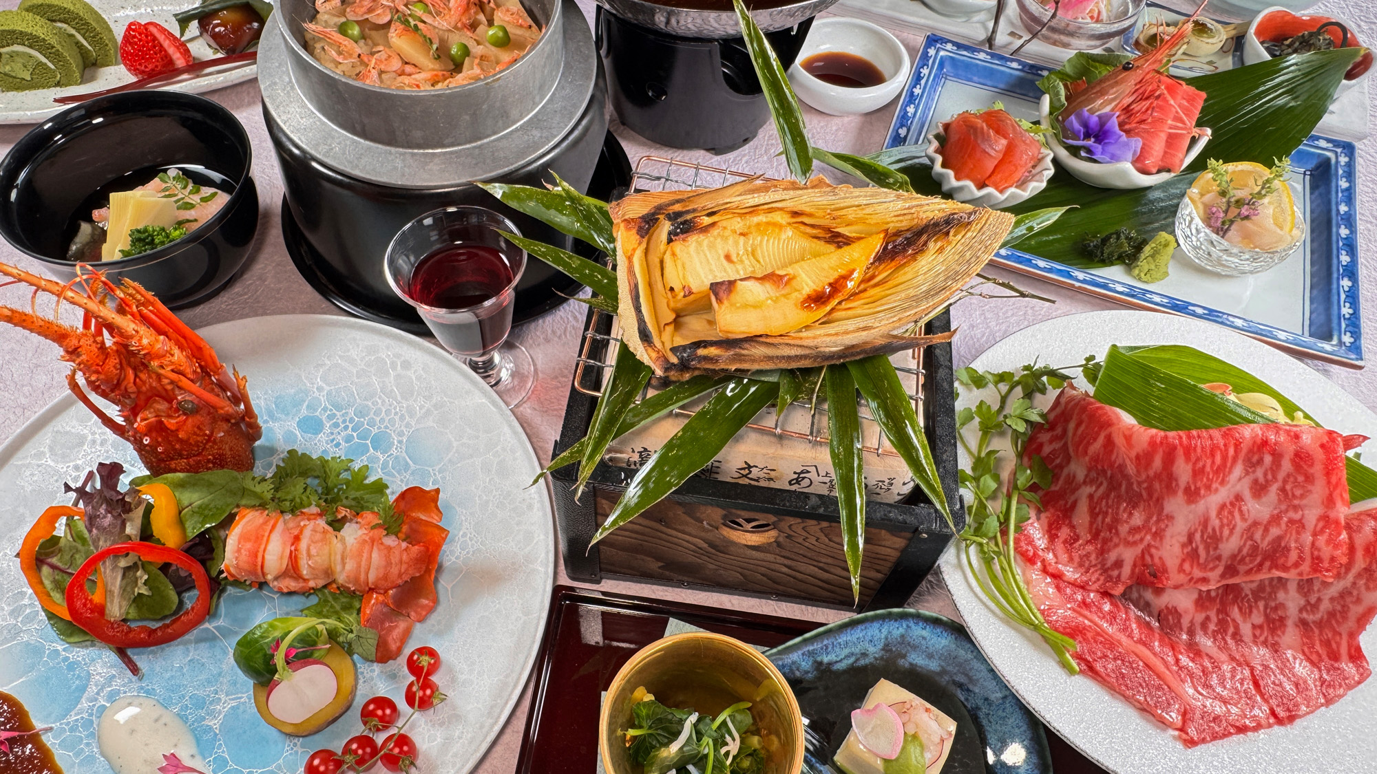 【贅沢会席】山菜と海老