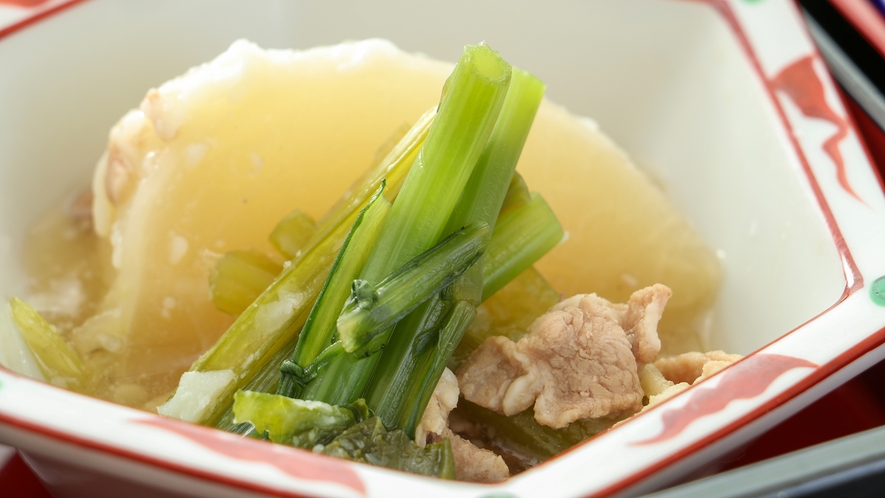 #朝食一例　北海道産の食材を使用した、素朴であたたかな和食をご用意いたします。