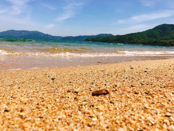 旅館前の海