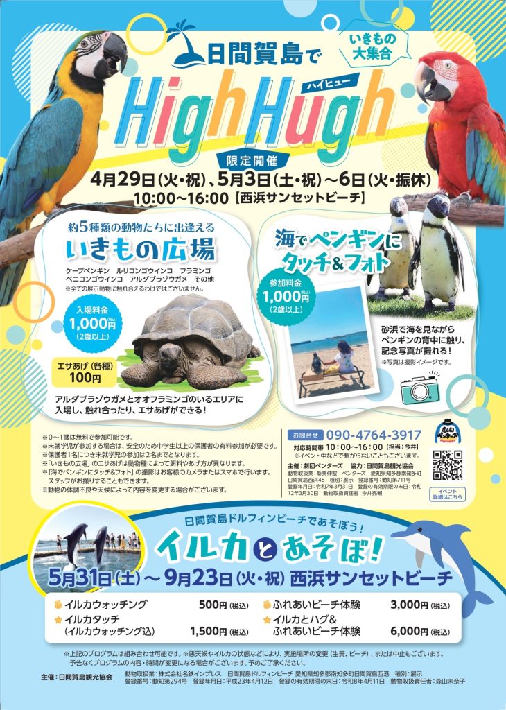 ペンギン＆カメ日間賀島上陸♪　