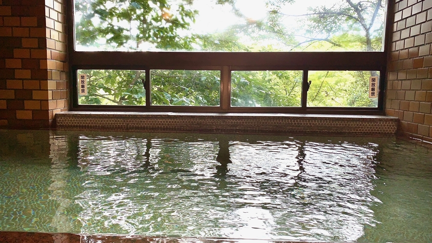 夏の景色の大浴場　