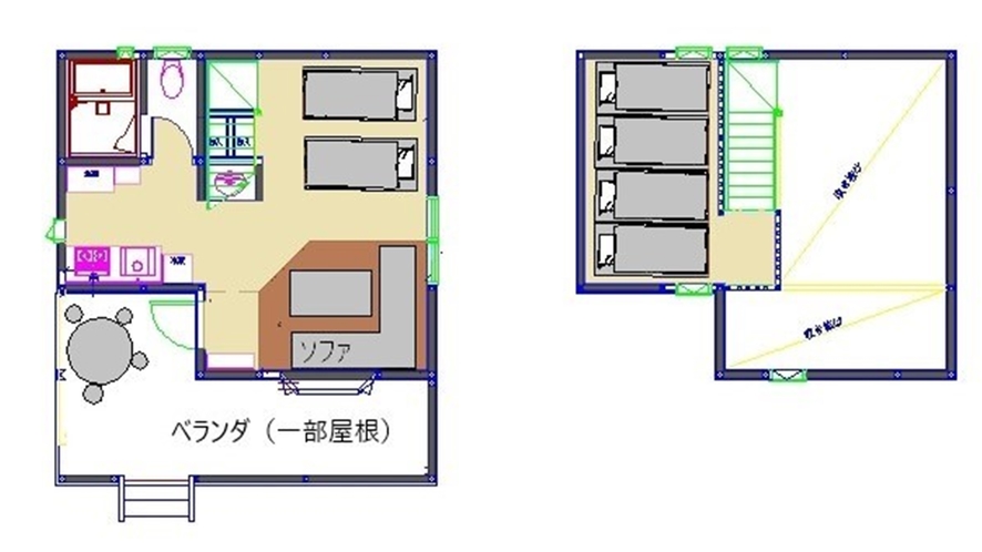 *【ログコテージ・ロフト】間取り図