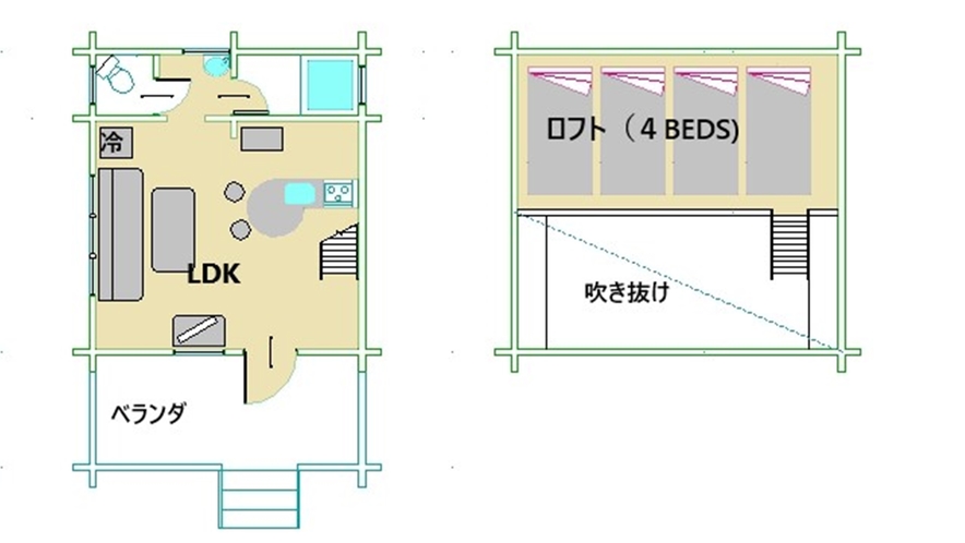 *【プチログハウス】間取り図