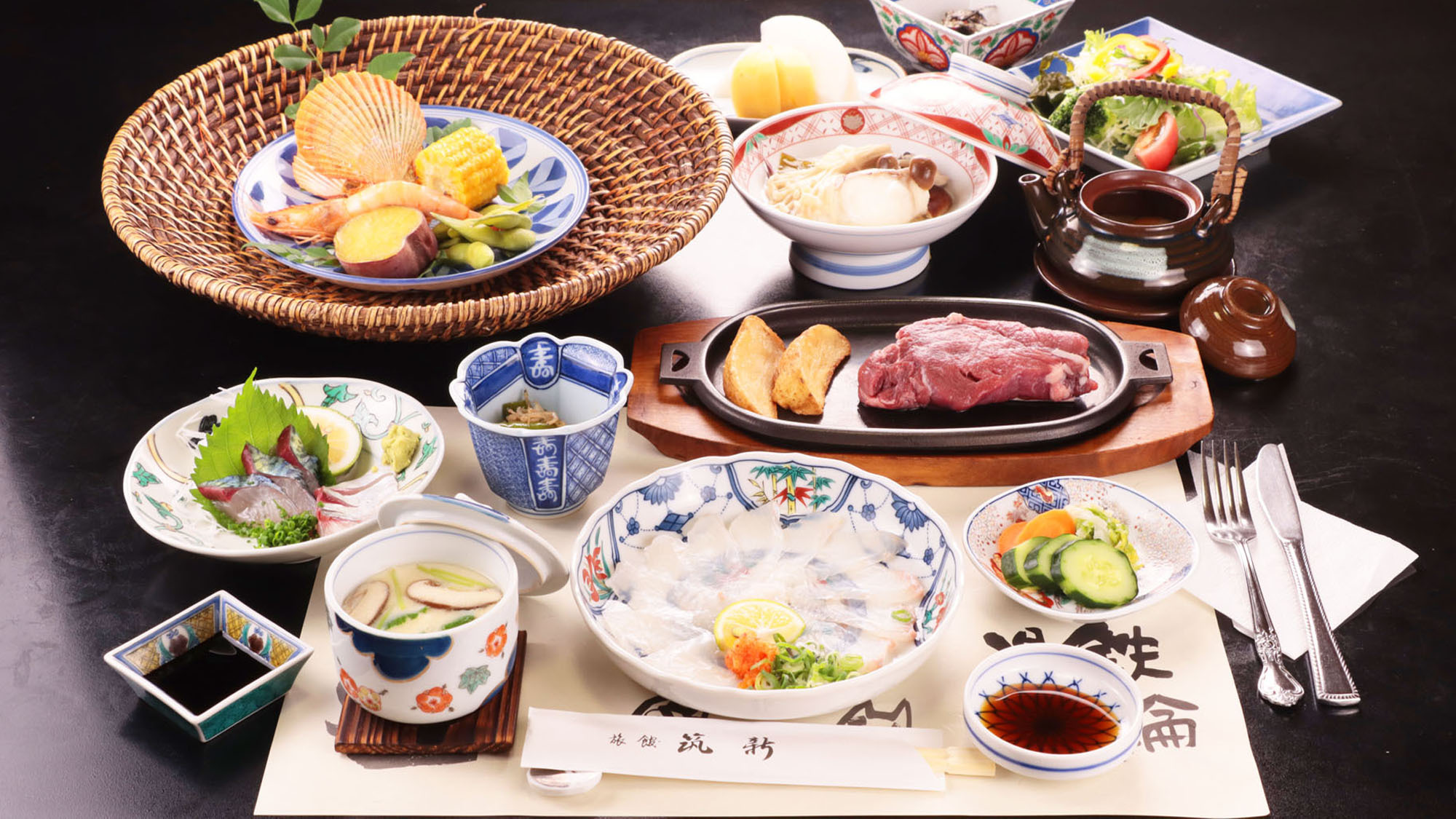 大分の魚と平目薄造り・地獄蒸し・ステーキ付き部屋食プラン！