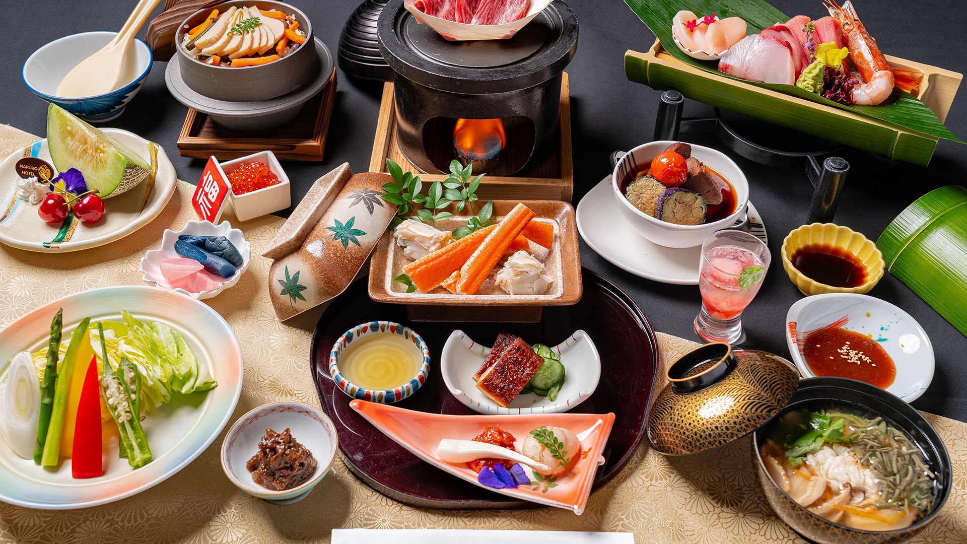 温泉会席ー江合ー　イメージ料理　※季節により異なります。