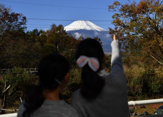 バルコニーからの富士山　10月