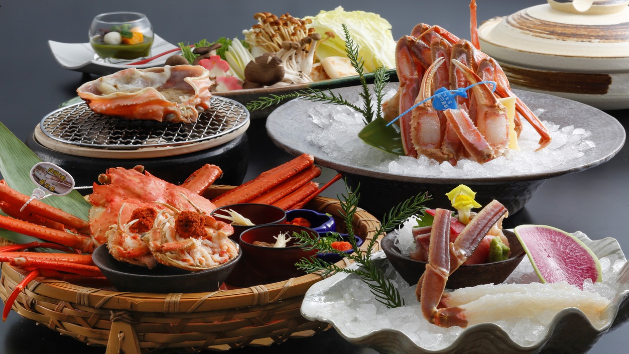 【本場タグ付き】700ｇ〜800ｇサイズ1杯使用●活松葉蟹プラン≪2食付き≫