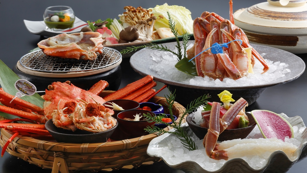 【本場タグ付き】700ｇ〜800ｇサイズ1杯使用●活松葉蟹プラン≪2食付き≫