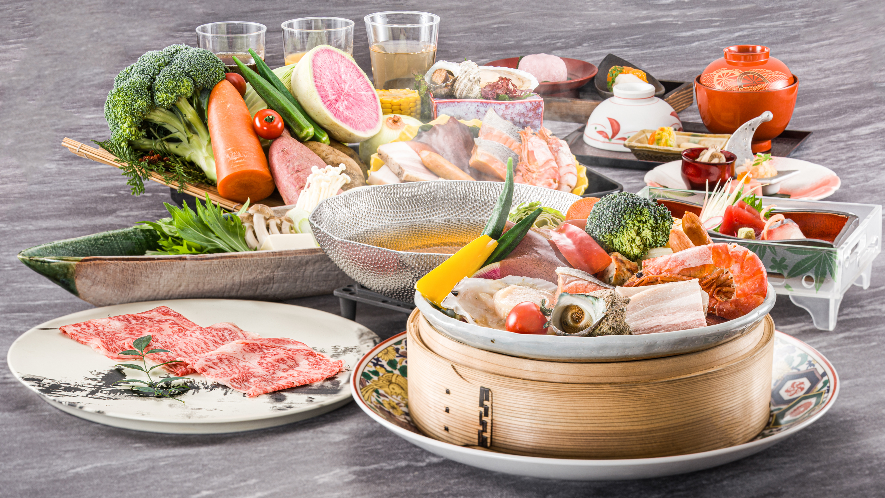 ●ブランド和牛しゃぶしゃぶ&times;蒸篭蒸しハーフブッフェ　イメージ