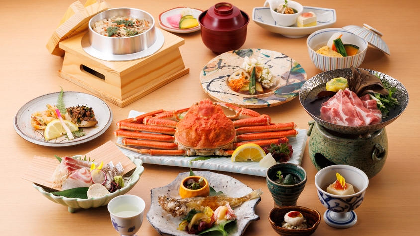 【かに姿盛り】まるごと一杯蟹姿盛り付・加賀の旬を愛でる会席料理とともに