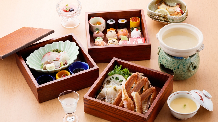 【かに鍋】秋冬の味わい「蟹鍋」付・「いろどりばこ」で加賀の味覚を満喫