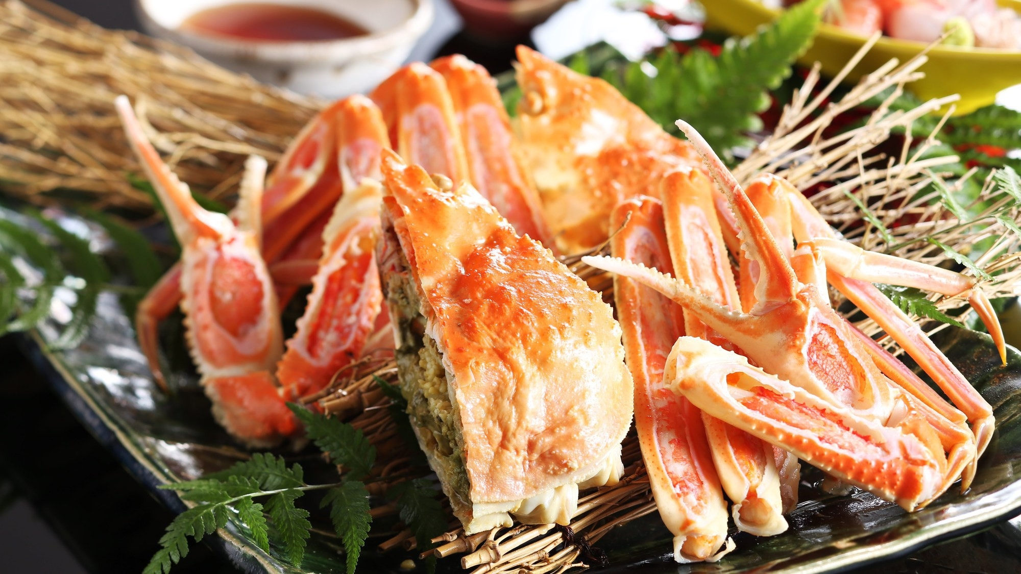 【冬/カニ2品＆但馬牛】ズワイガ二2品（茹で・焼き）×但馬牛陶板焼き60g付