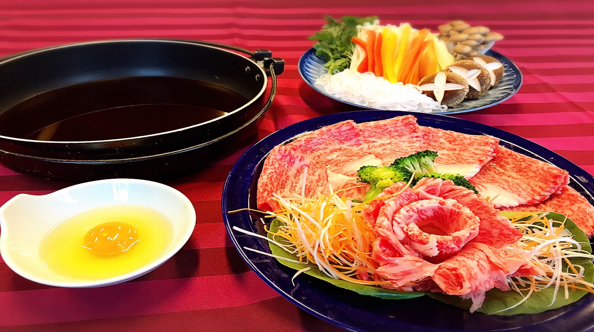 【夕食】常陸牛すき焼き