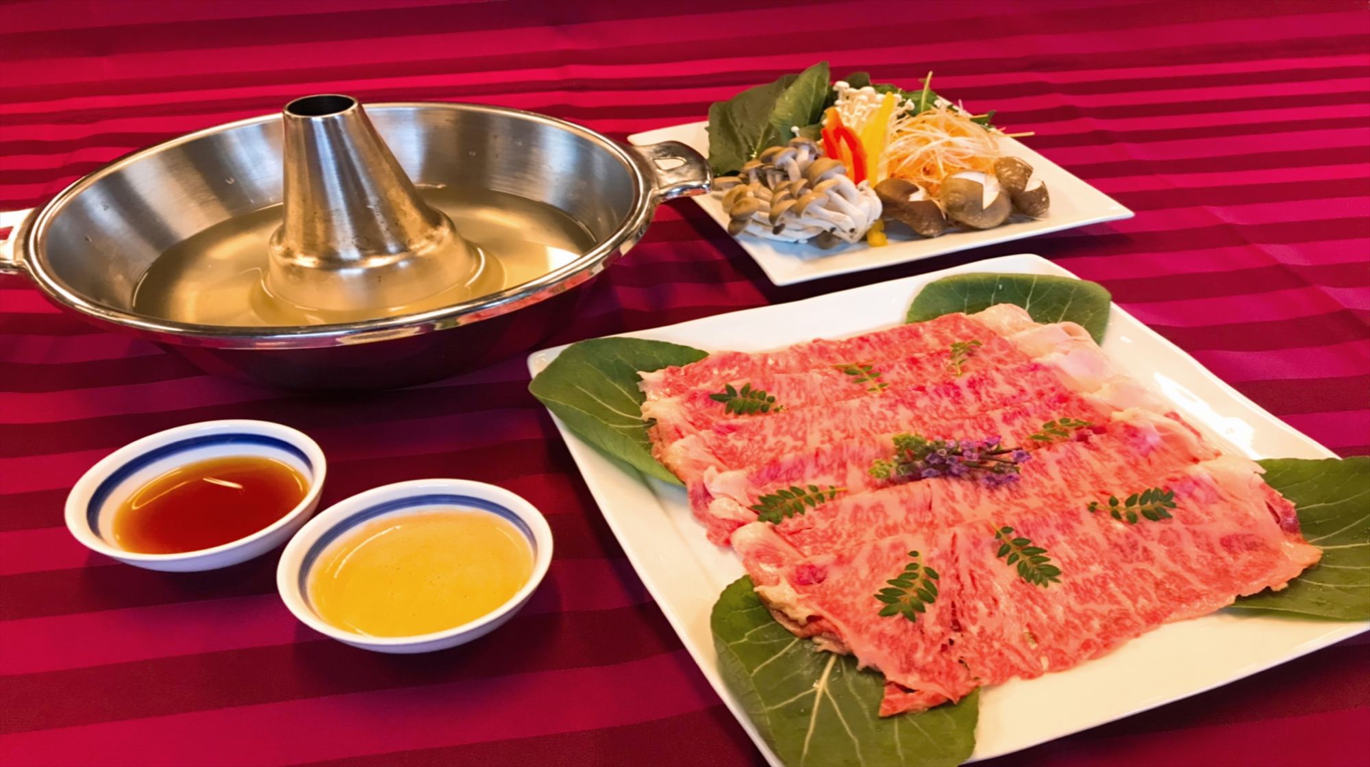 【夕食】常陸牛しゃぶしゃぶ