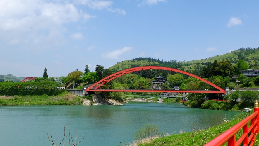 当館目の前に広がる新緑の風景