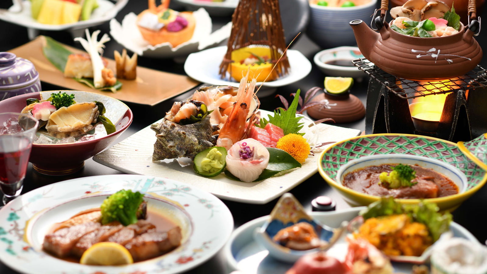 【冬の会席一例】料理長こだわりの素材と器でご提供する旬の香りと味覚を五感で味わう会席