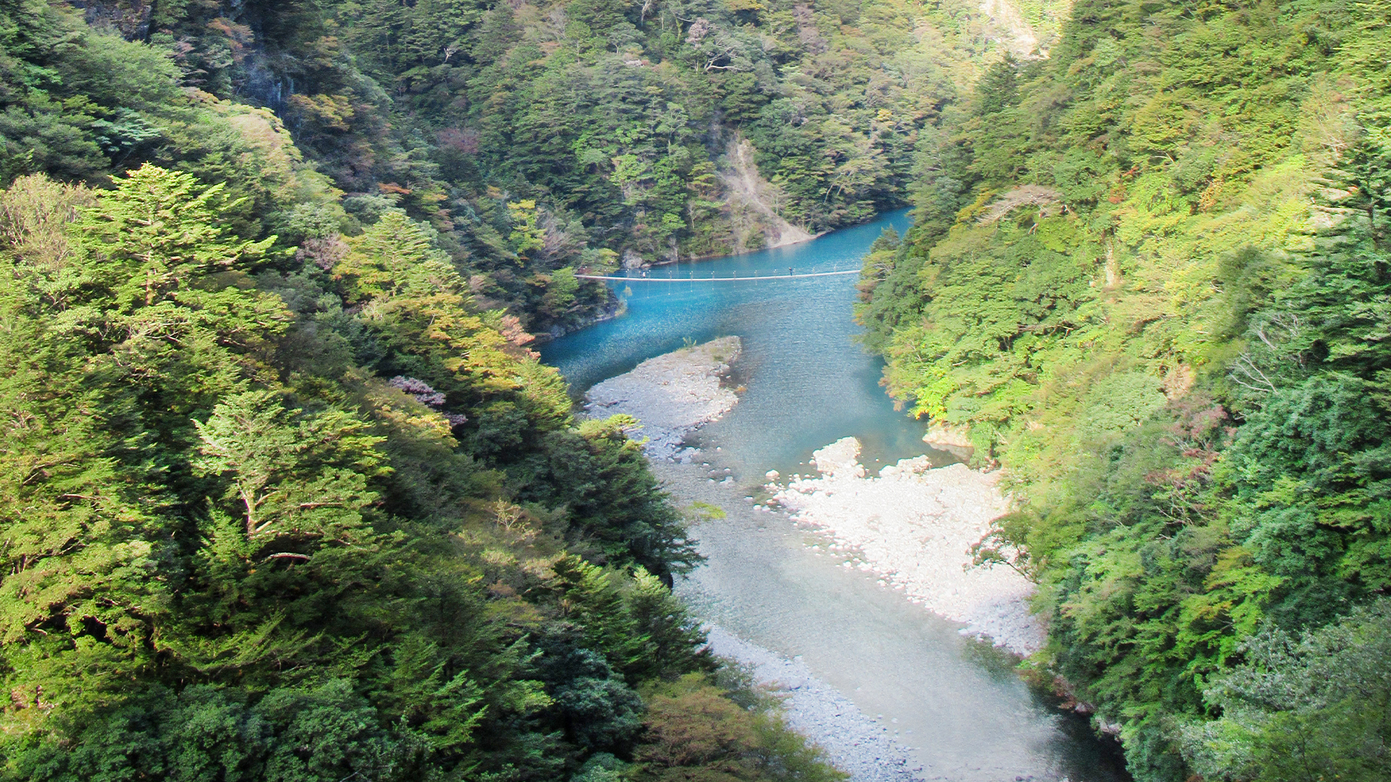 【寸又峡の［夢のつり橋］】