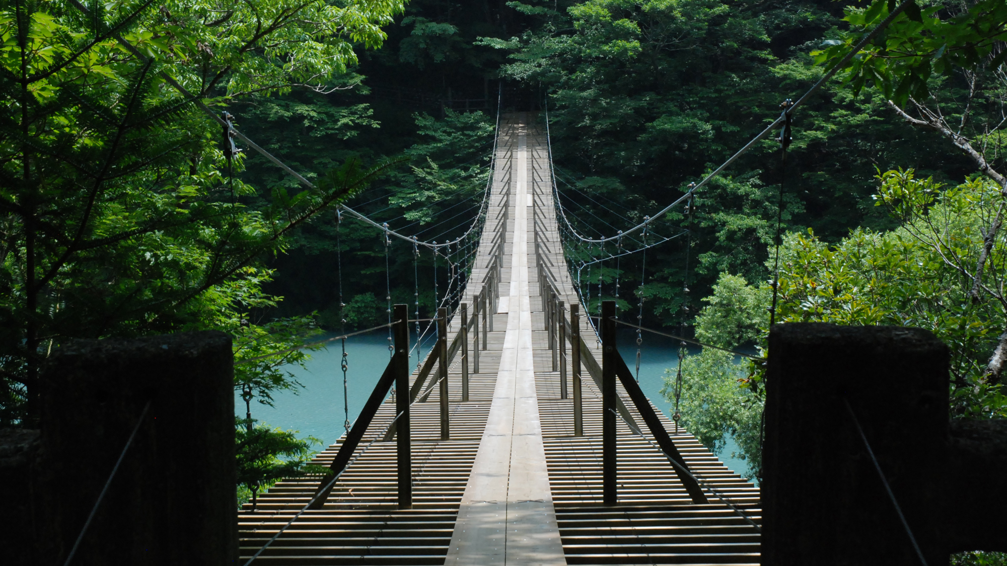 【寸又峡の［夢のつり橋］】