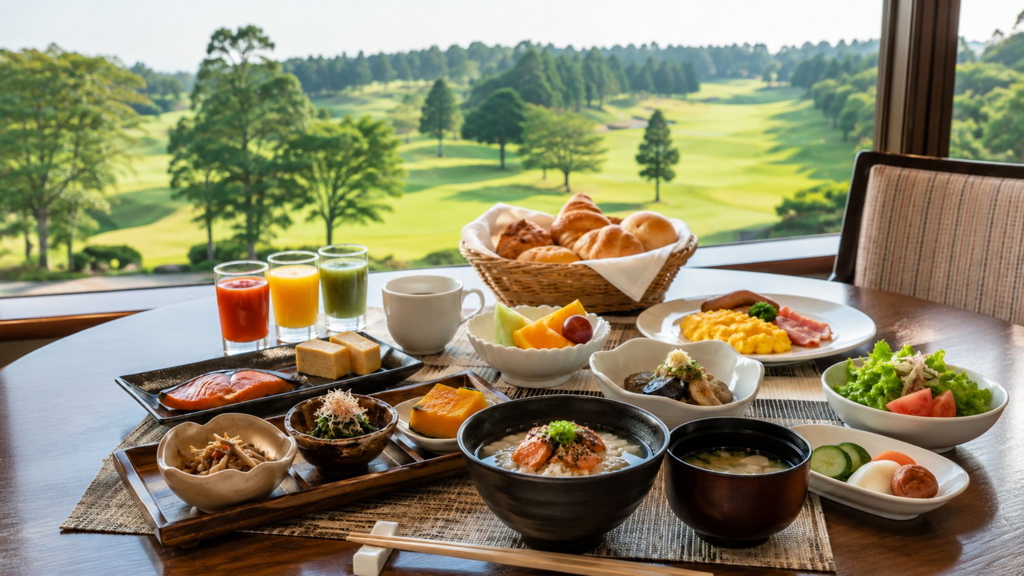 ■朝食バイキング■作州武蔵自慢！岡山名物や地元食材を使用した、品数豊富な和洋バイキング
