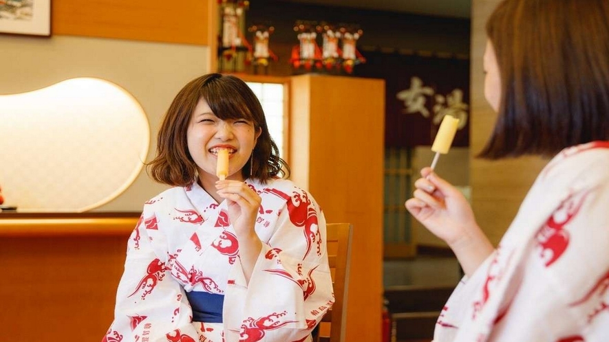 湯上りにはアイスキャンディーサービス♪ラウンジでどうぞ