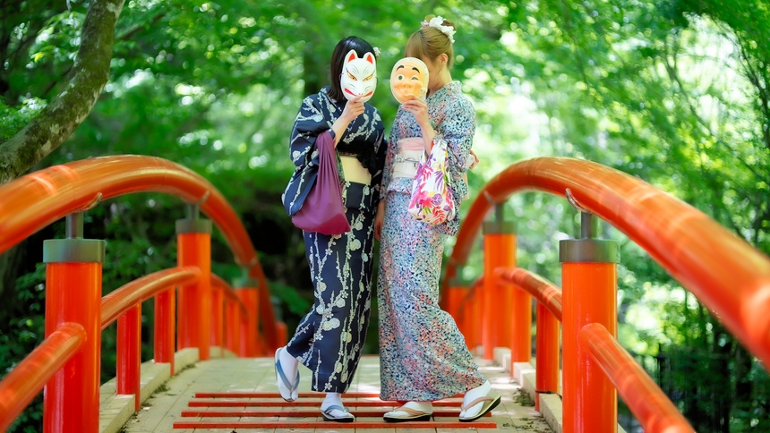 ＜着物体験をする伊香保旅＞着物でそぞろ歩くレトロでモダンなひと時♪上州ブランド赤城牛付会席／会場食